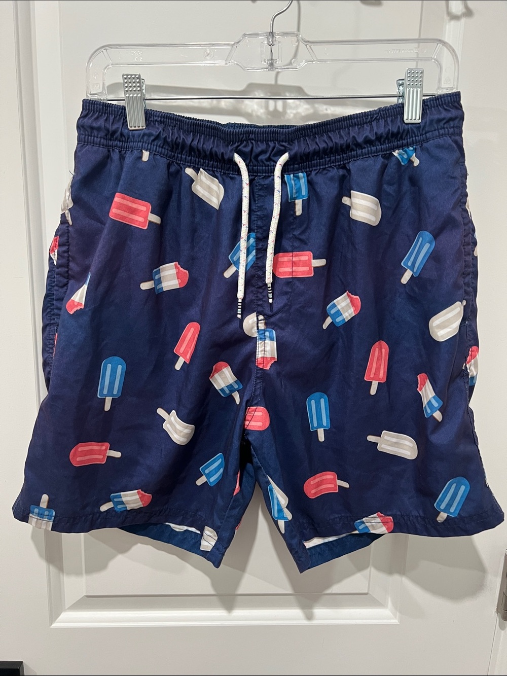 Original Use Navy Popsicle-Print Swim Trunks Red, Blue & White Size Medium‎
